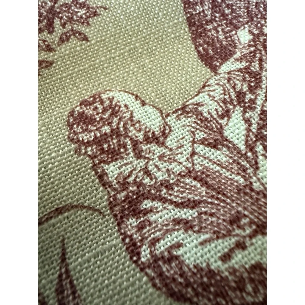 Sherry Kline Red Toile Reversible Pillow Shams Set of 2 French Country Striped